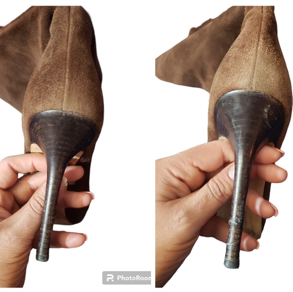 Jimmy Choo Giselle Brown Suede OTK Over the Knee Tall Boots - Picture 9 of 12